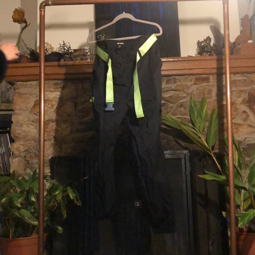 Black and green hot topic cargo pants